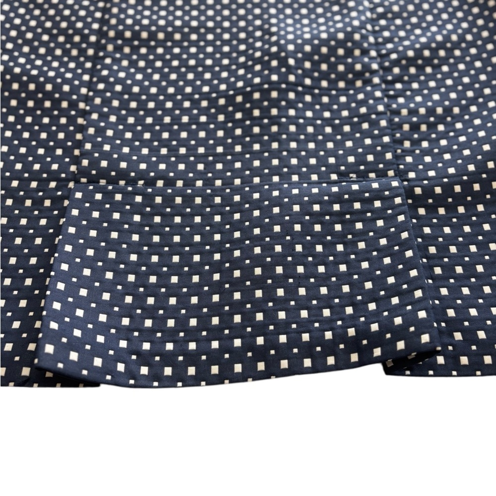 Max Studio Geo Print Mini Skirt 6 Navy White Business Office Professional Wear - Picture 4 of 7